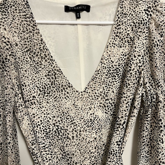 Leopard Print V-Neck Dress - Picture 2 of 3